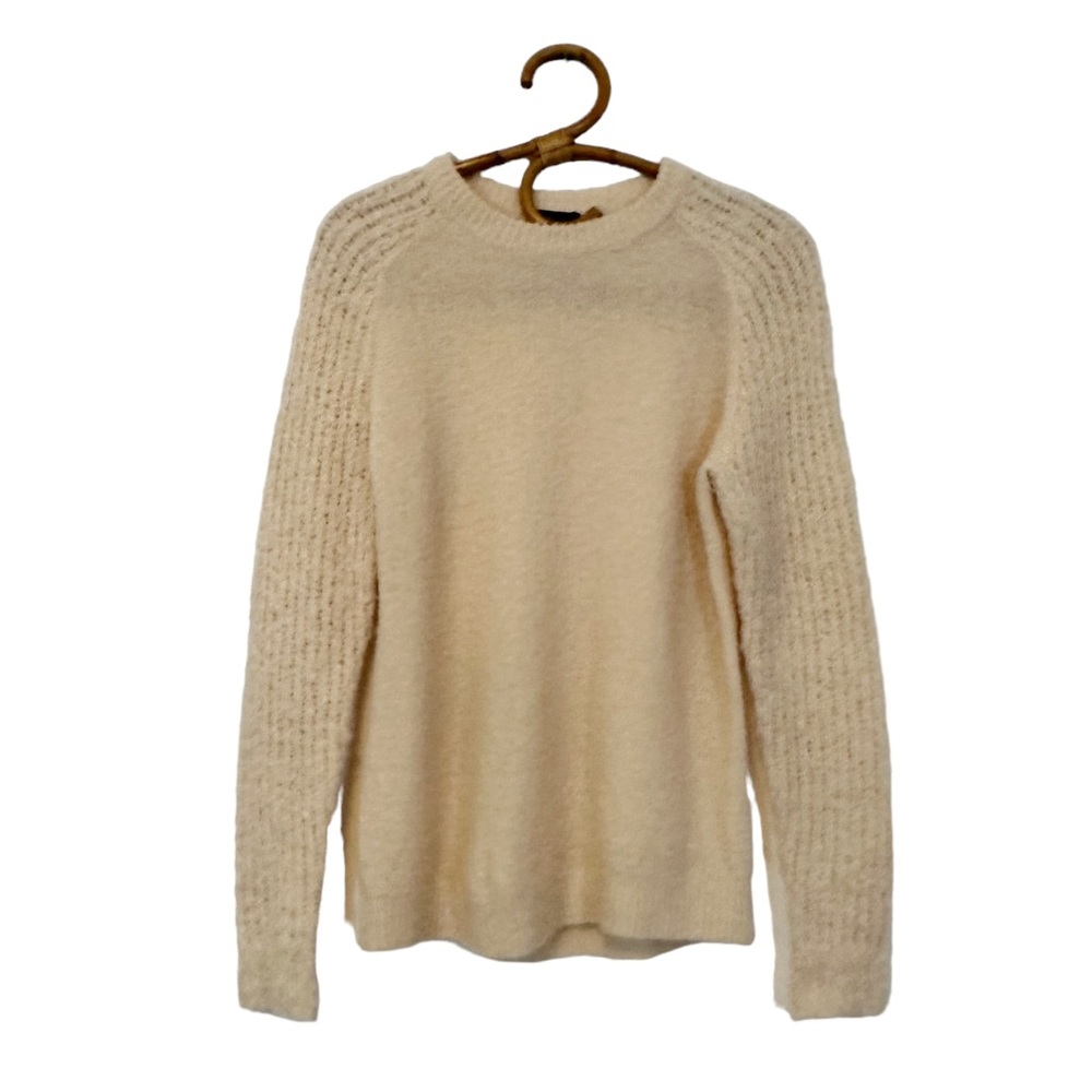 Theory | Textured Sleeve Wool Alpaca‎ Blend Sweater Size P